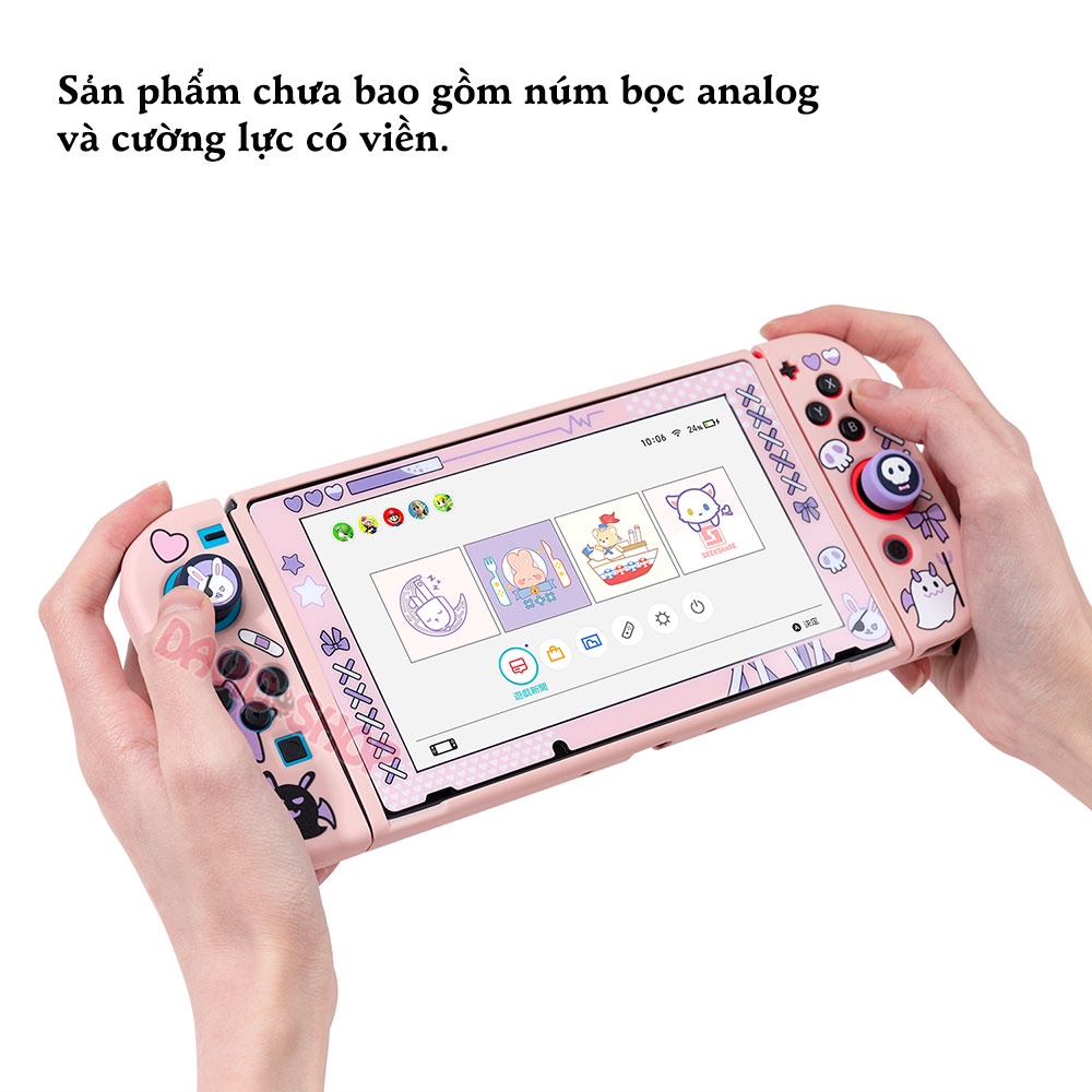 [GeekShare] Ốp lưng + case Joy-Con chủ đề Thỏ Bunny nhựa TPU dẻo cao cấp cho Nintendo Switch V1, V2
