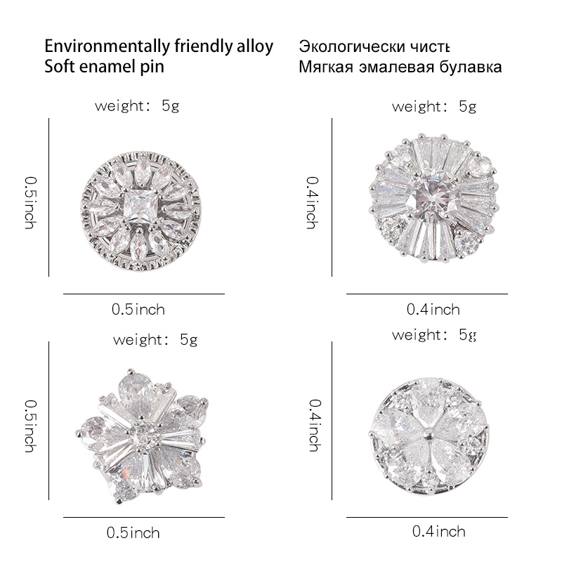 Ghim Cài Áo Hình Hoa Đính Đá Thời Trang Cho Nữ