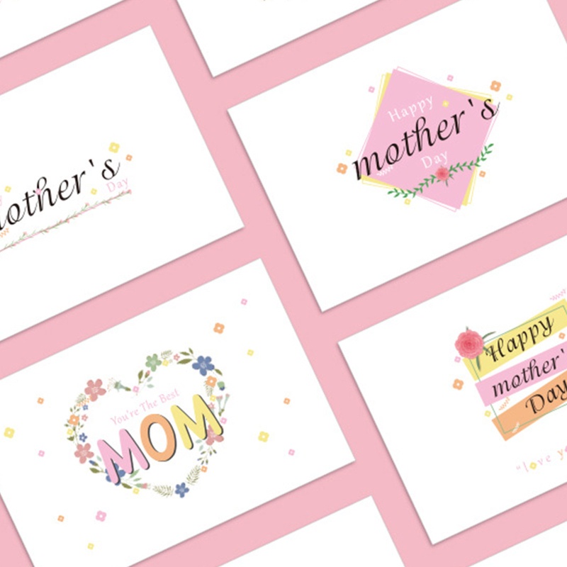 Set 24 Tấm Thiệp Chúc Mừng Ngày Của Mẹ Kèm Nhãn Dán