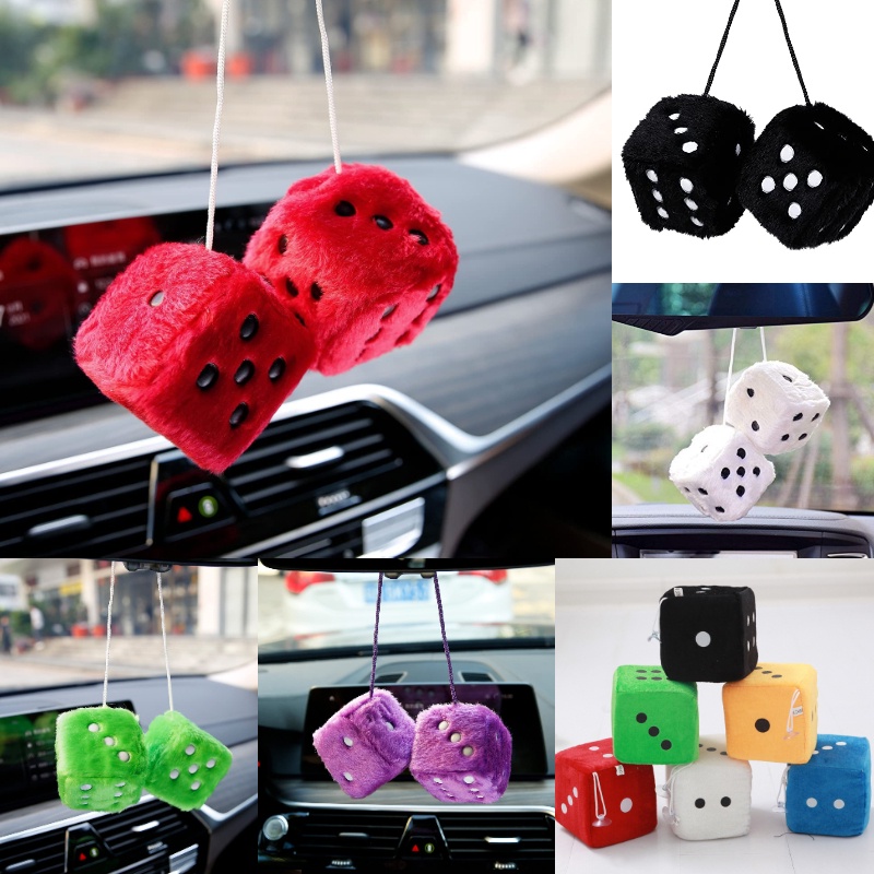 Đồ Chơi Nhồi Bông Hình Xúc Xắc 6cm*6cm Treo Kính Chiếu Hậu Trang Trí Xe Hơi