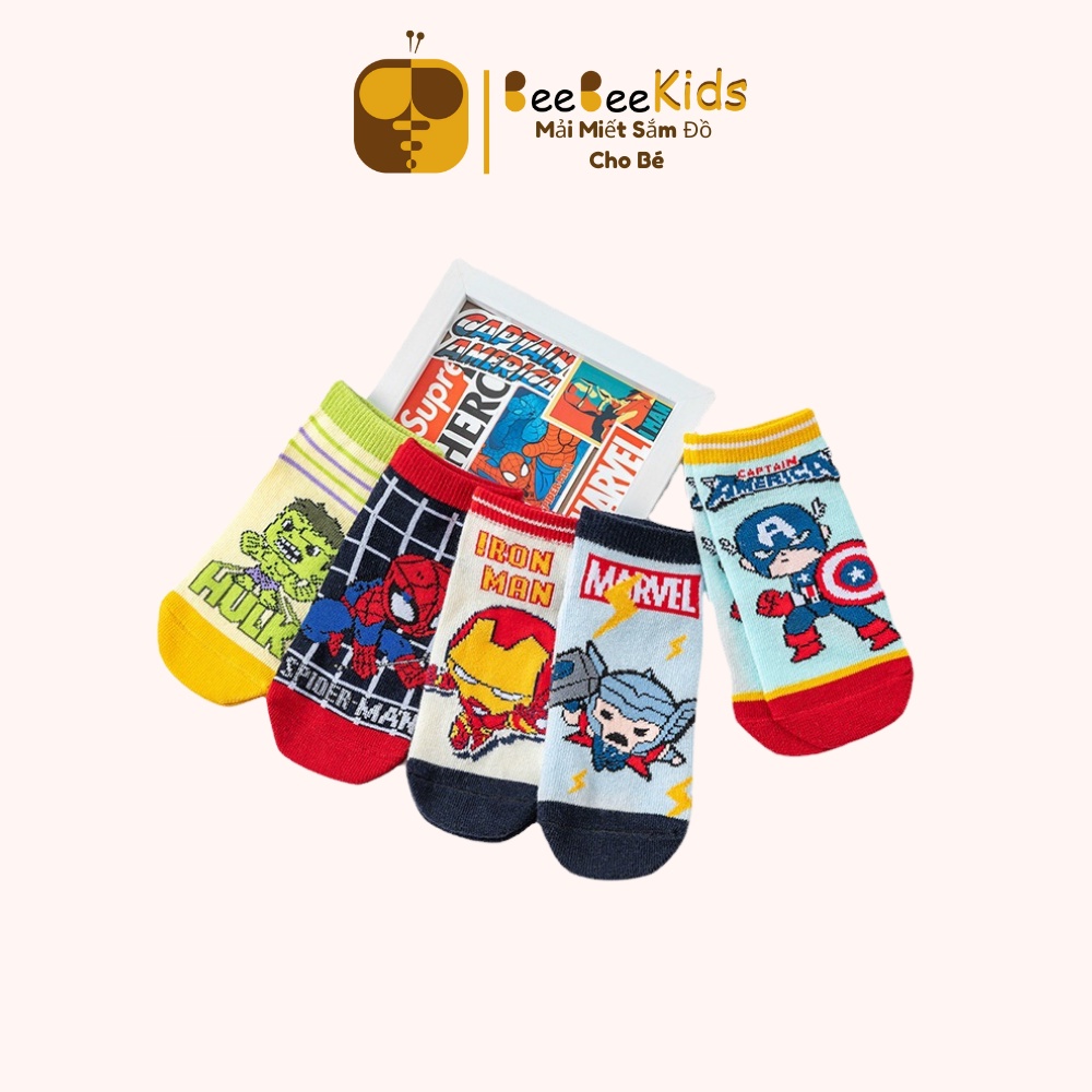 Tất Siêu Nhân Bé Trai Vớ Trẻ Em Hoạt Hình Malver Từ 0-10 Tuổi - Set 5 Đôi BEEBEEKIDS
