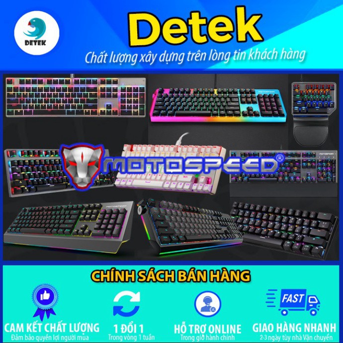 Bàn phím cơ game thủ Motospeed LED Rainbow / RGB