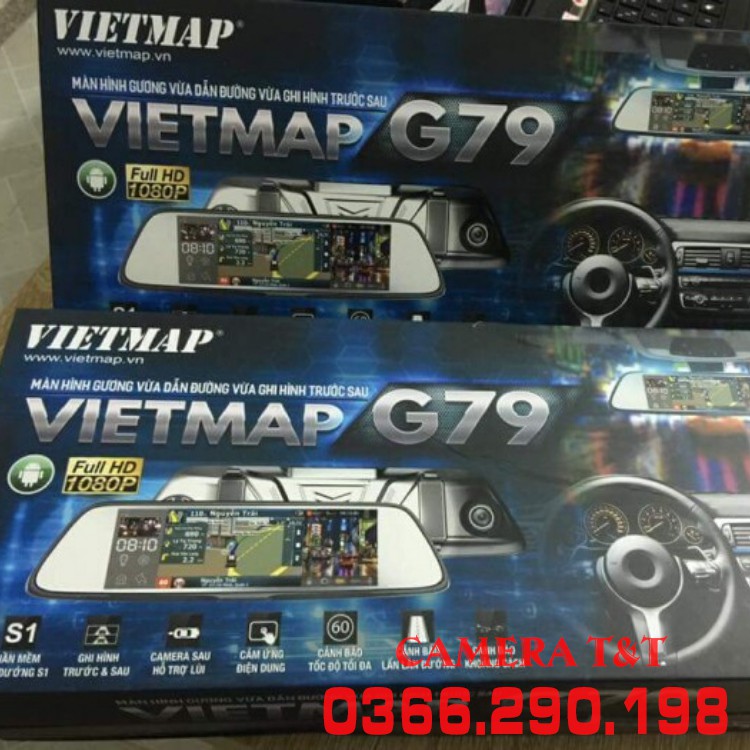 {NHẬP MÃ GIẢM 300K}CAMERA HÀNH TRÌNH VIETMAP G79 - MÀN HÌNH GƯƠNG VỪA DẪN ĐƯỜNG VỪA GHI HÌNH - TẶNG KÈM THẺ NHỚ VIETMAP