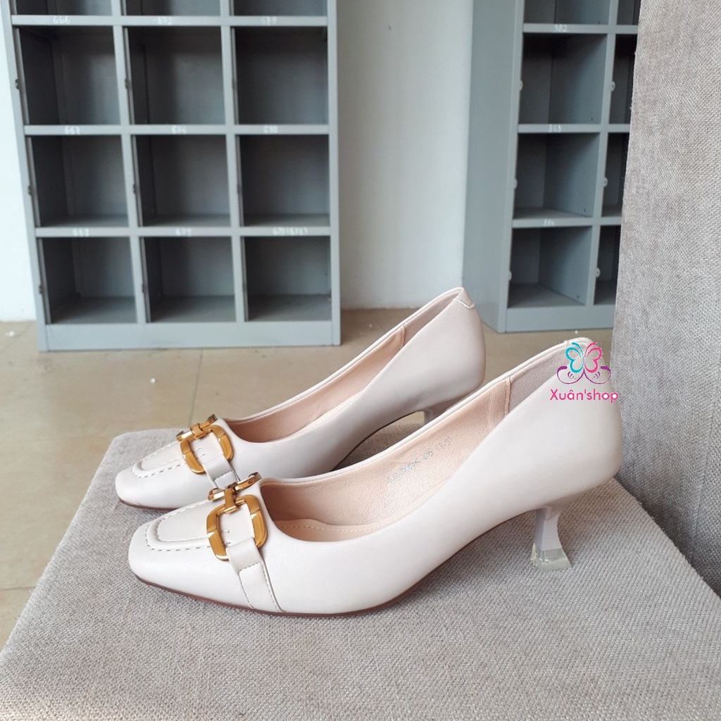 Giày cao gót Dusto da trơn mịn, gót nhọn cao 6cm (size 37-235)