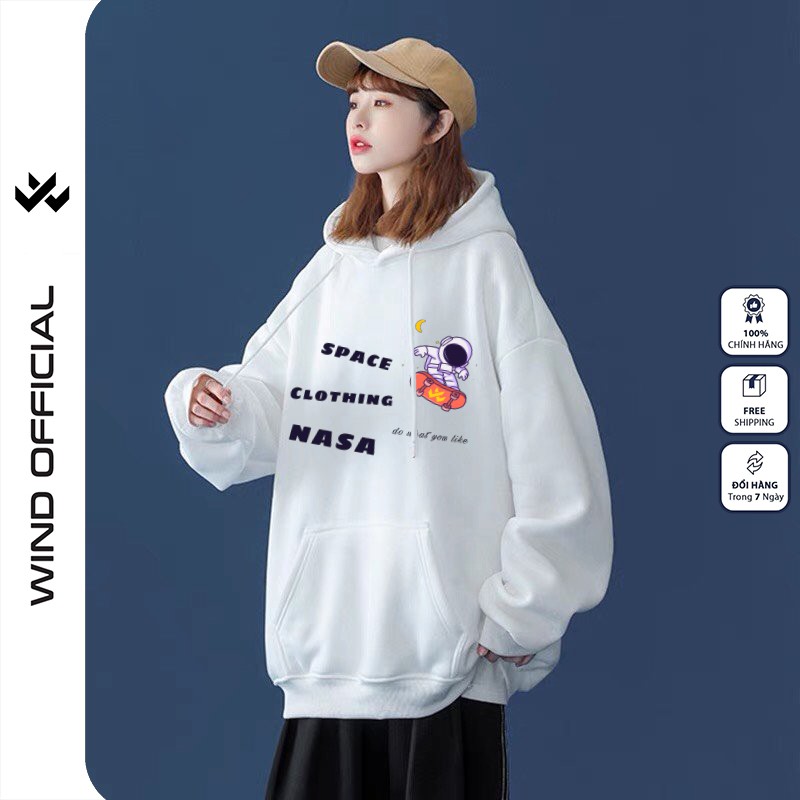 Áo hoodie form rộng WIND unisex nỉ bông HD23 NASA thời trang nam nữ oversize ulzzang | BigBuy360 - bigbuy360.vn