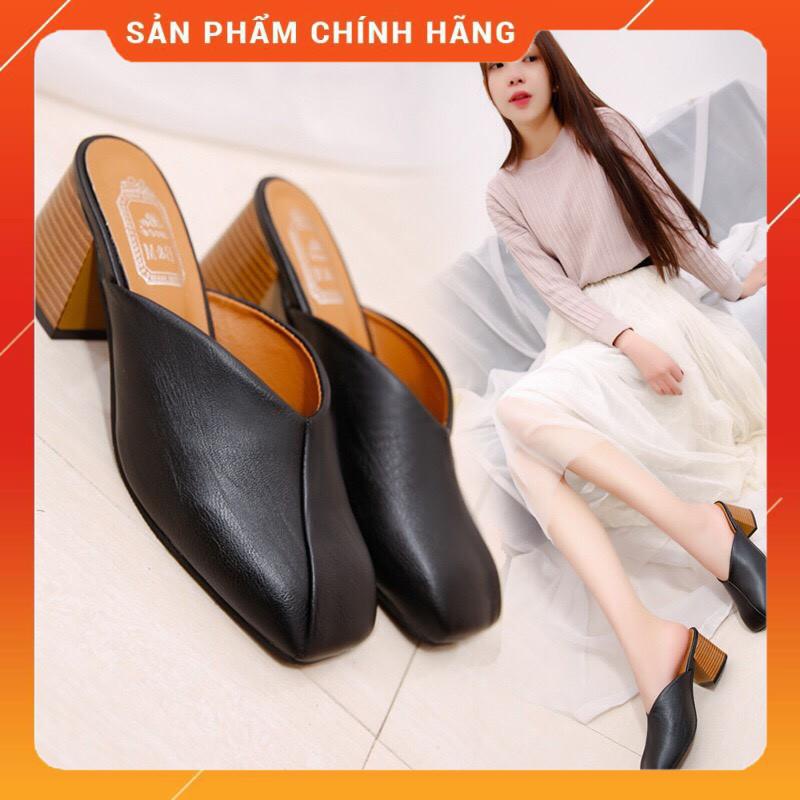 [giá sỉ ] Sục da nữ - mũi vuông, đế cao 5p, da mềm hàng quảng châu cao cấp