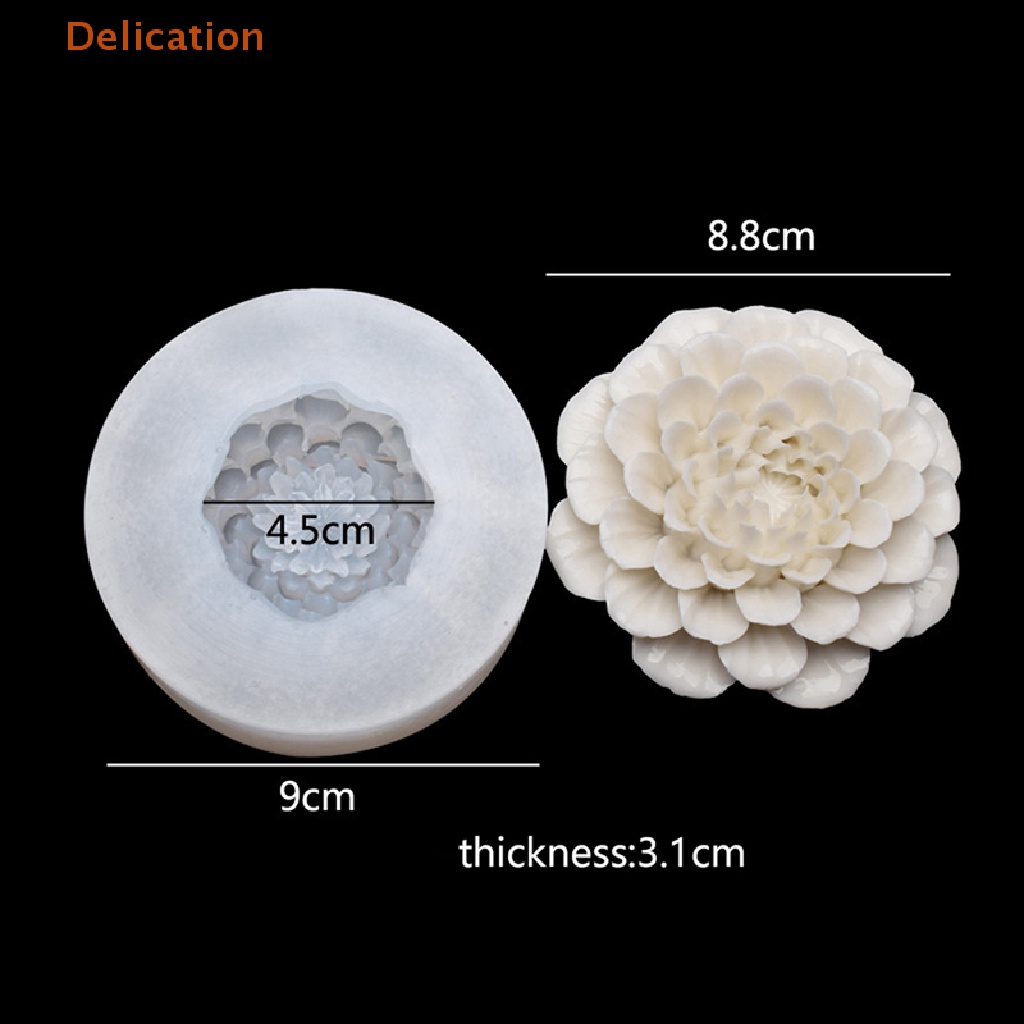 Khuôn silicon ELEBUY làm bánh hình hoa mẫu đơn 3D trang trí đám cưới 8.8cm
