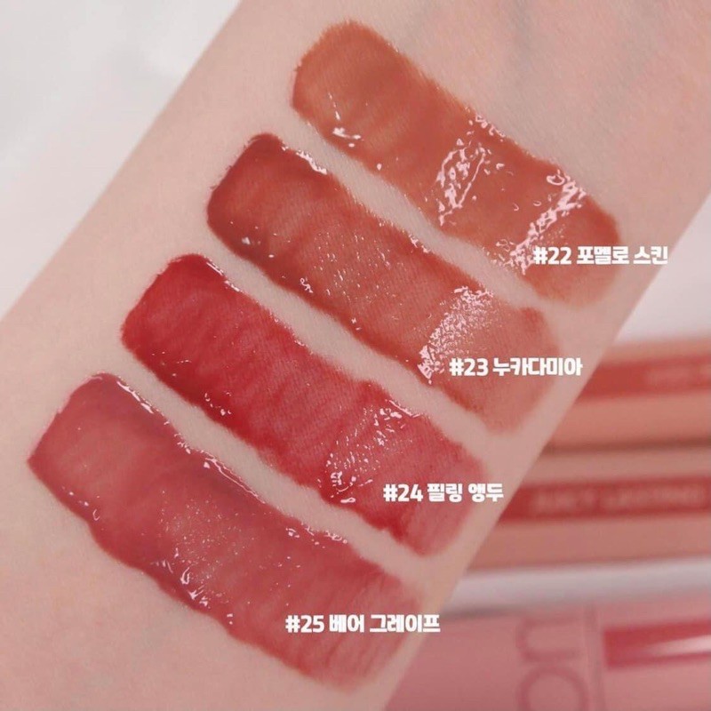 (AUTH, TEM HIDDEN TAG) Son tint bóng Romand Bare Juicy Lasting Tint màu #22 #23 #24 #25