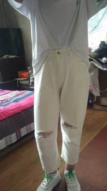 [ SẴN xl đen ] Quần baggy rách gối ulzzang / quần baggy jean suông _ có ảnh thật cuối | BigBuy360 - bigbuy360.vn