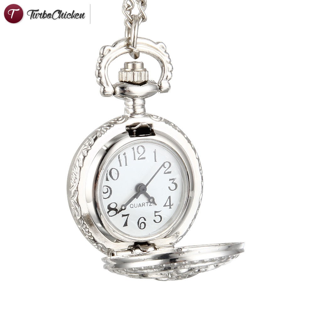 Đồng hồ quả quýt làm từ hợp kim khắc họa tiết hoa phong cách vintage Âu Mỹ
