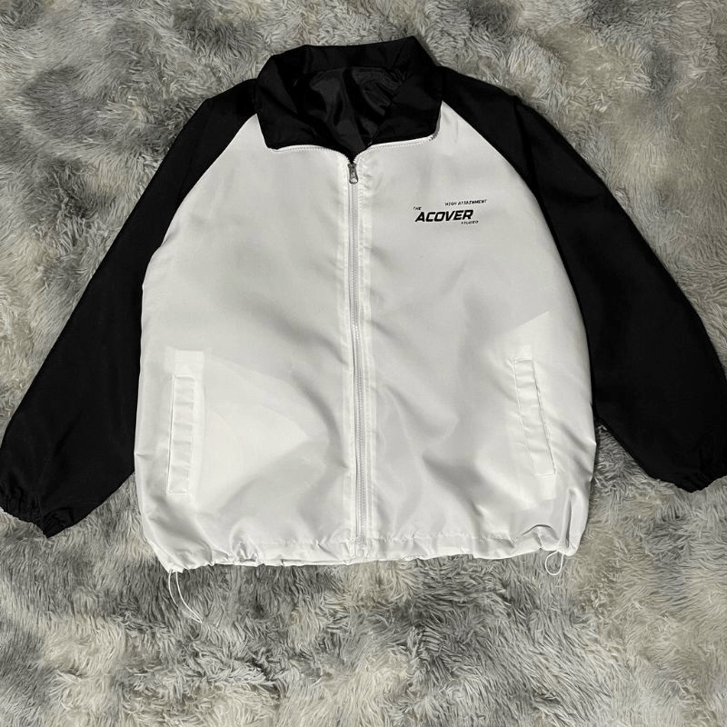 Áo Khoác Dù Nam Hai Lớp Lót Dù In Chữ ACOVER Lưng Có Dây Khóa Kéo Form Rộng Mặc Chắn Gió Che Nắng Thoải Mái [NEW UNISEX]