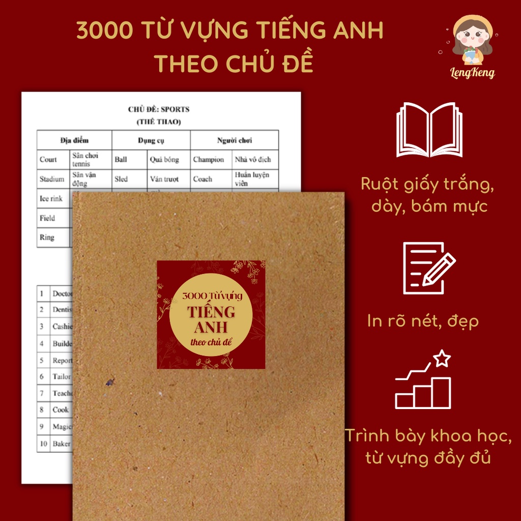 🌈 3000 từ vựng tiếng Anh thông dụng theo chủ đề - Kèm 9 phương pháp học từ vựng hiệu quả