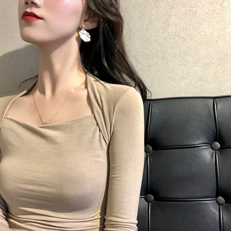 Áo thun tay dài phong cách retro Hàn Quốc cho nữ