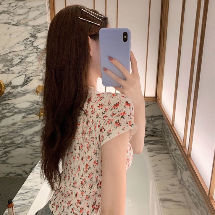 COZOK Áo Thun Tay Ngắn Cổ Tròn Họa Tiết Hoa Phong Cách Vintage