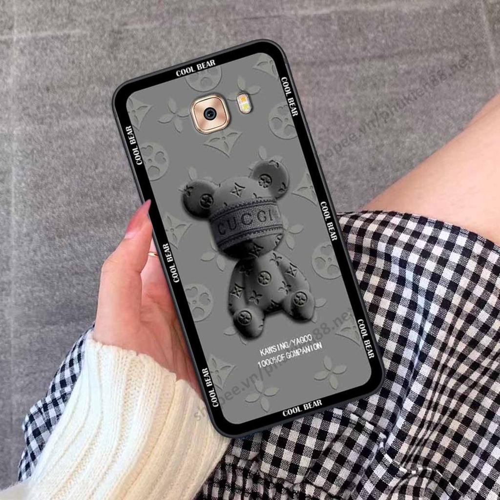 Ốp Samsung C9 Pro bear, k@ws thương hiệu phong cách ốp lưng thời trang cao cấp