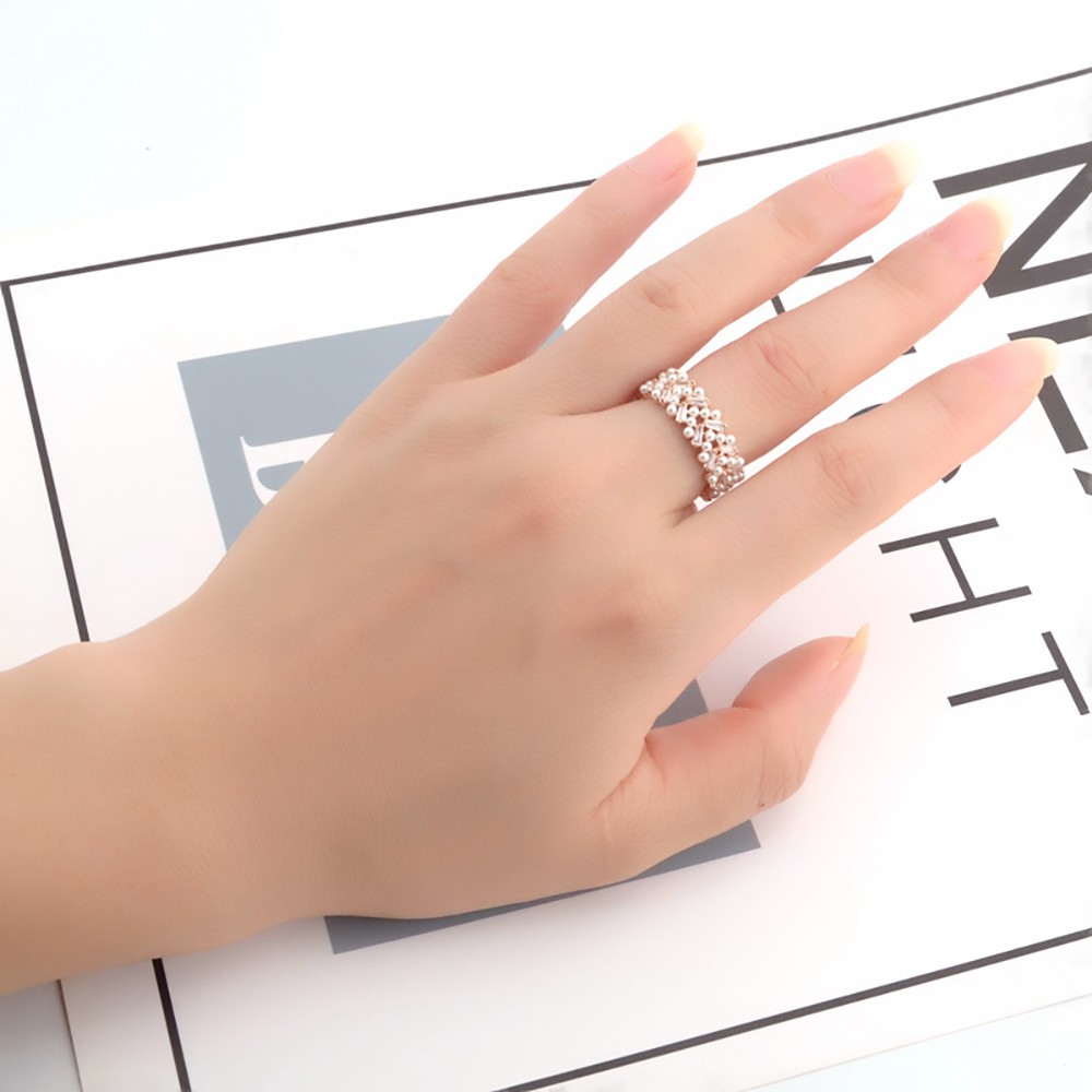 Nhẫn Đeo Tay Kim Loại Đính Ngọc Trai Giả Xinh Xắn Cho Nữ