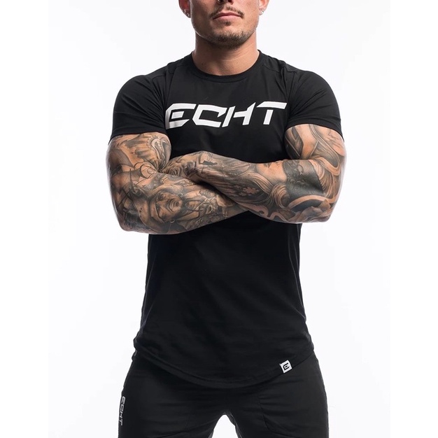 [sale sốc] áo gym nam ECHT vạt bầu cotton 100% cực chất