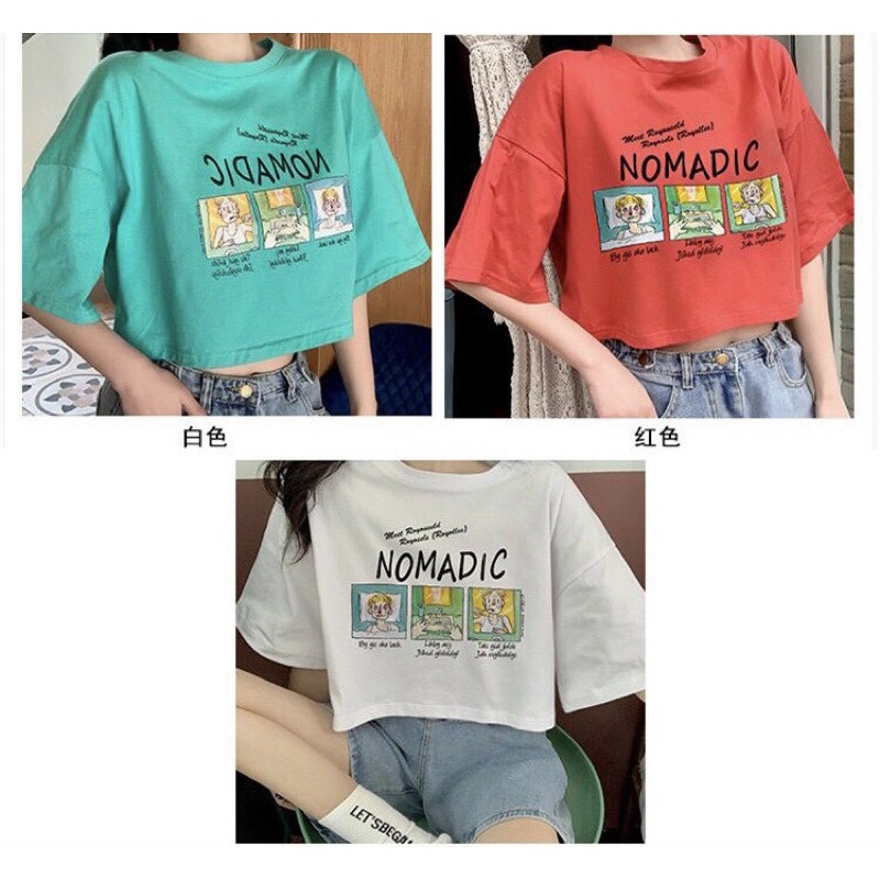 Croptop nữ 💥FREESHIP💥 Áo crop Nomadic form rộng siêu xinh [ao thun]