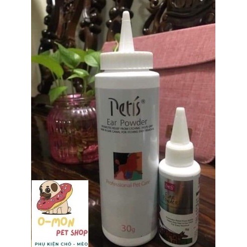 Bột nhổ lông tai Petis làm sạch lông an toàn tránh đau rát hạn chế mùi hôi trong tai cho Chó Mèo - OmonPet