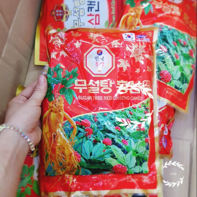 KẸO HỒNG SÂM KHÔNG ĐƯỜNG 500GR