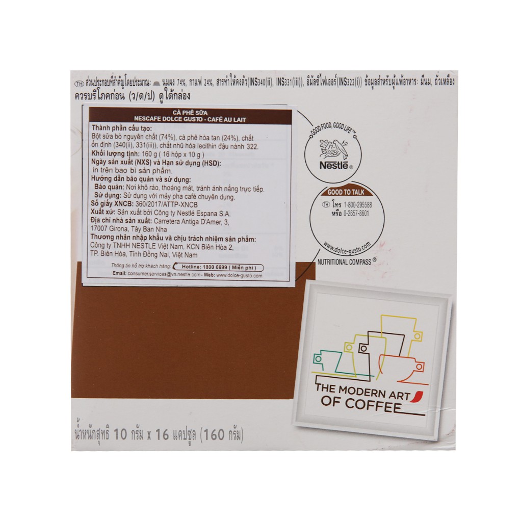 Cà phê viên nén Nescafe Dolce Gusto café au lait 160g (10g x 16 viên) | BigBuy360 - bigbuy360.vn