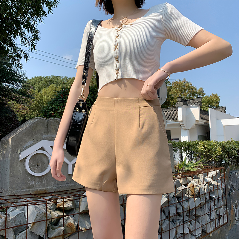 Quần Short Lưng Cao Chất Chiffon Cho Nữ