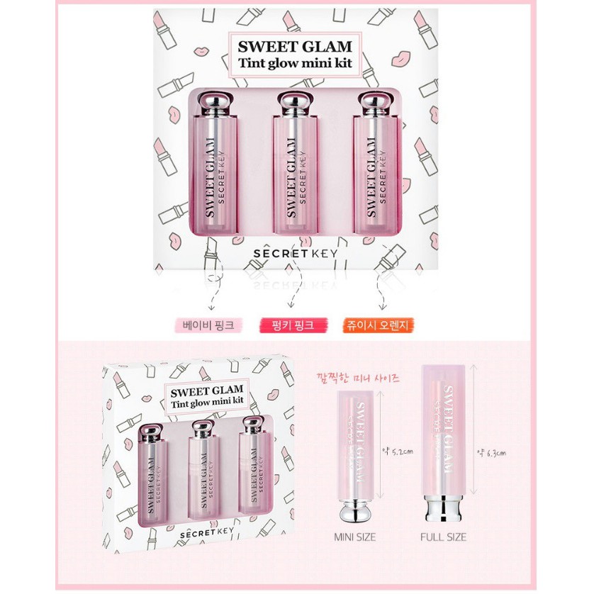 Set son Secret Key Sweet Glam Tint Glow Mini Kit | WebRaoVat - webraovat.net.vn