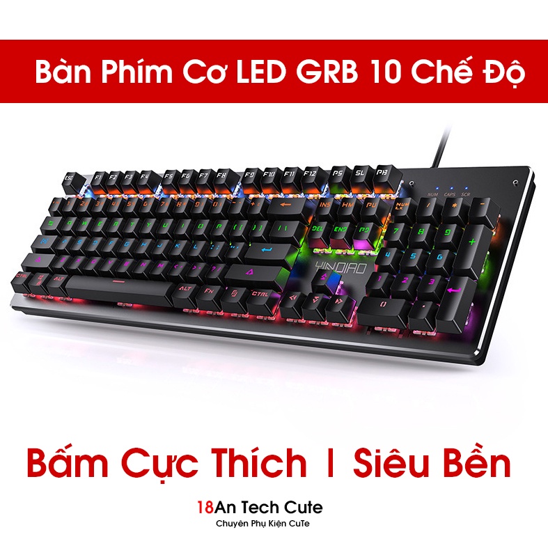 Bàn Phím Cơ, Bàn Phím Máy Tính Chơi Game H650 Có 10 Chế Độ Led RGB Khác Nhau Chiến Mọi Cuộc Game Trên Máy Tính PC