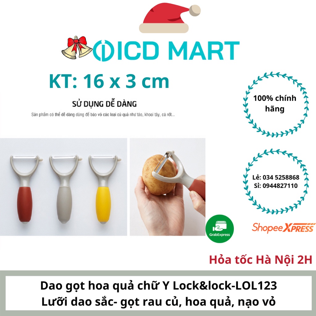 Dung cụ Nạo vỏ - Dao bào kiểu chữ Y Lock&amp;lock LOL123, đủ 3 màu