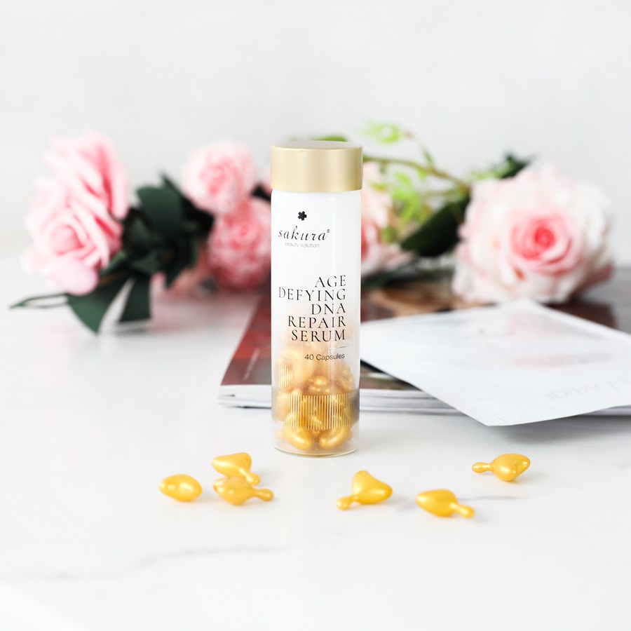 Sakura Placenta CoQ10 Serum chứa Tranexamic acid, tinh chất nhau thai Placenta, Co Enzym Q10, chiết xuất san hô, tảo biể