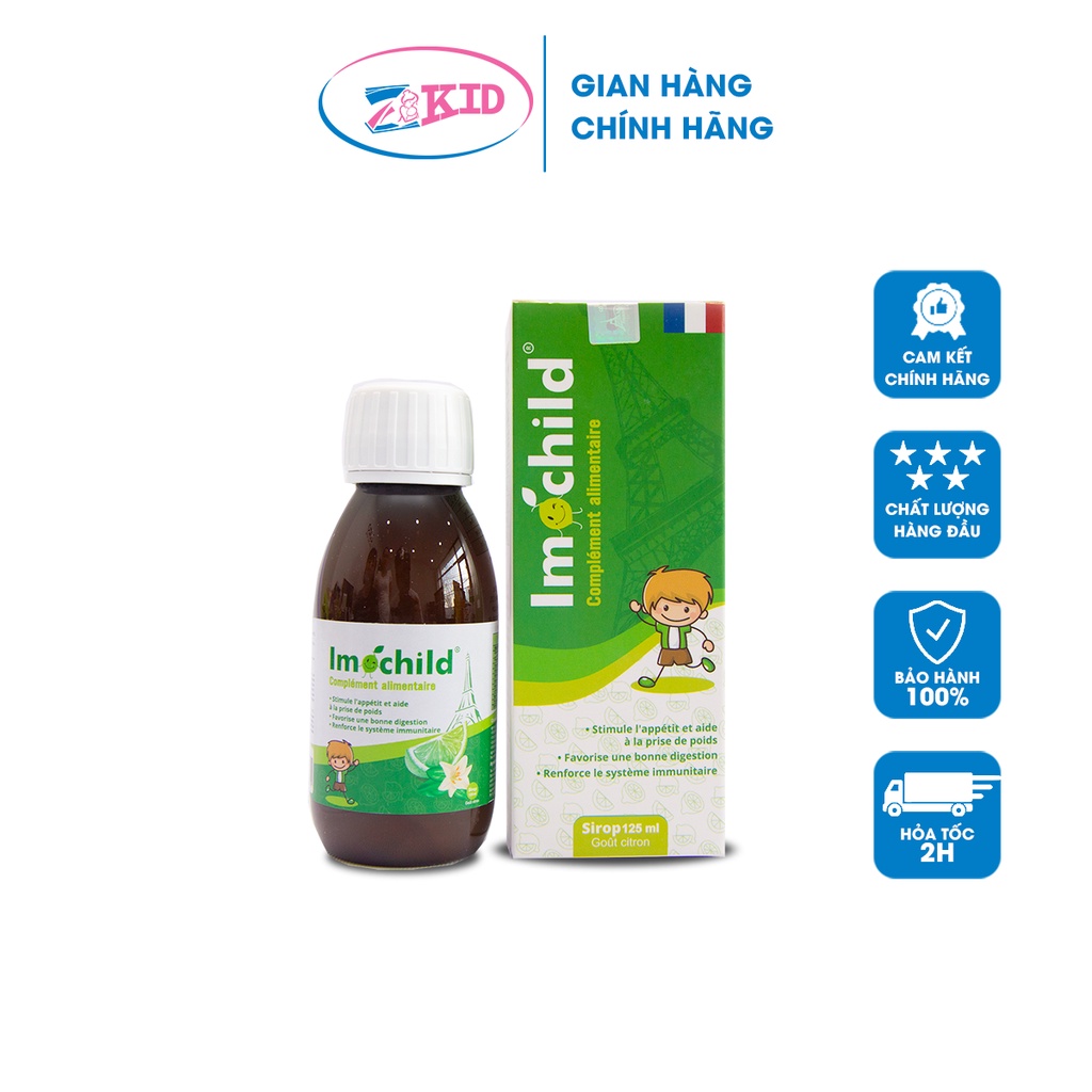Siro ăn ngon IMOCHILD trẻ em - Hỗ trợ tăng cường sức đề kháng, trẻ biếng ăn - Chai 125ml