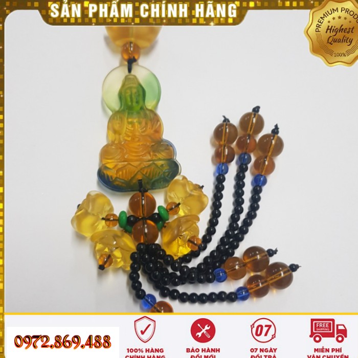 {Hàng chính hãng} Khánh Ngọc Quan Thế Âm Bồ Tát Phong Thủy Treo Trên Xe Hơi, ô Tô: Mã DCV02