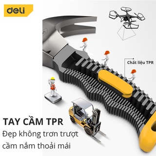 Búa Lùn Nguyên Khối Deli Chính Hãng - Đóng Đinh, Nhổ Đinh Dễ Dàng, Tiện Dụng - Nhỏ Gọn, Tay Cầm Bọc Cao Su - DL441008