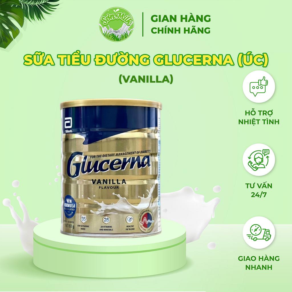 Sữa Bột Glucerna Vanilla Úc 850g - Dành Cho Người Tiểu Đường - Hạn chế dị ứng, tiêu chảy, sôi bụng - SONMILK