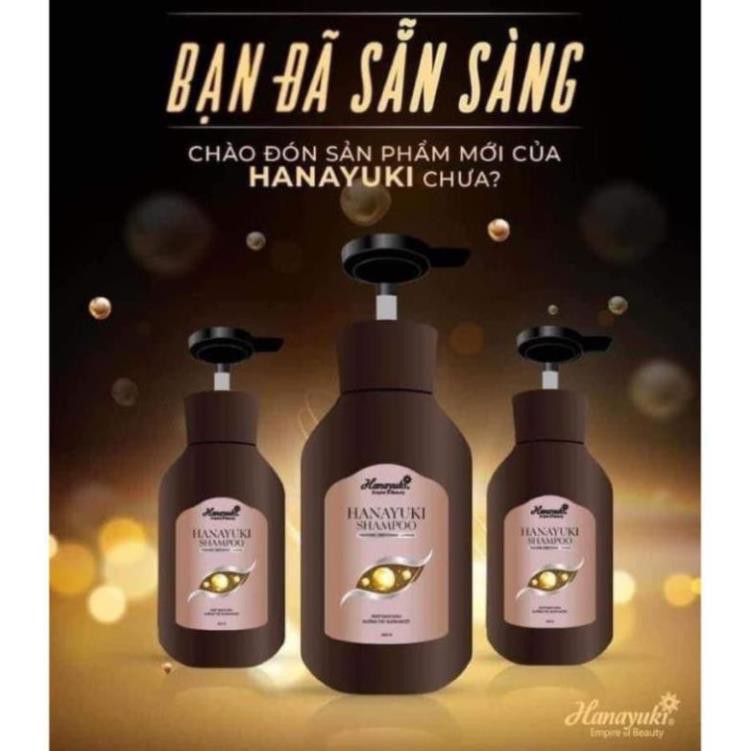 Dầu Gội  Hanayuki Shampoo Dưỡng Tóc Suông Mượt, Sạch Gàu Đen tóc Phục Hồi - Chính Hãng 100%