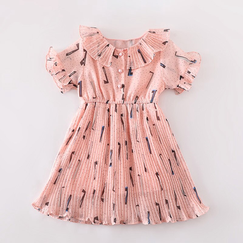 3-12 Years Girls Dress Children Summer Fashion Chiffon Floral Print Dress