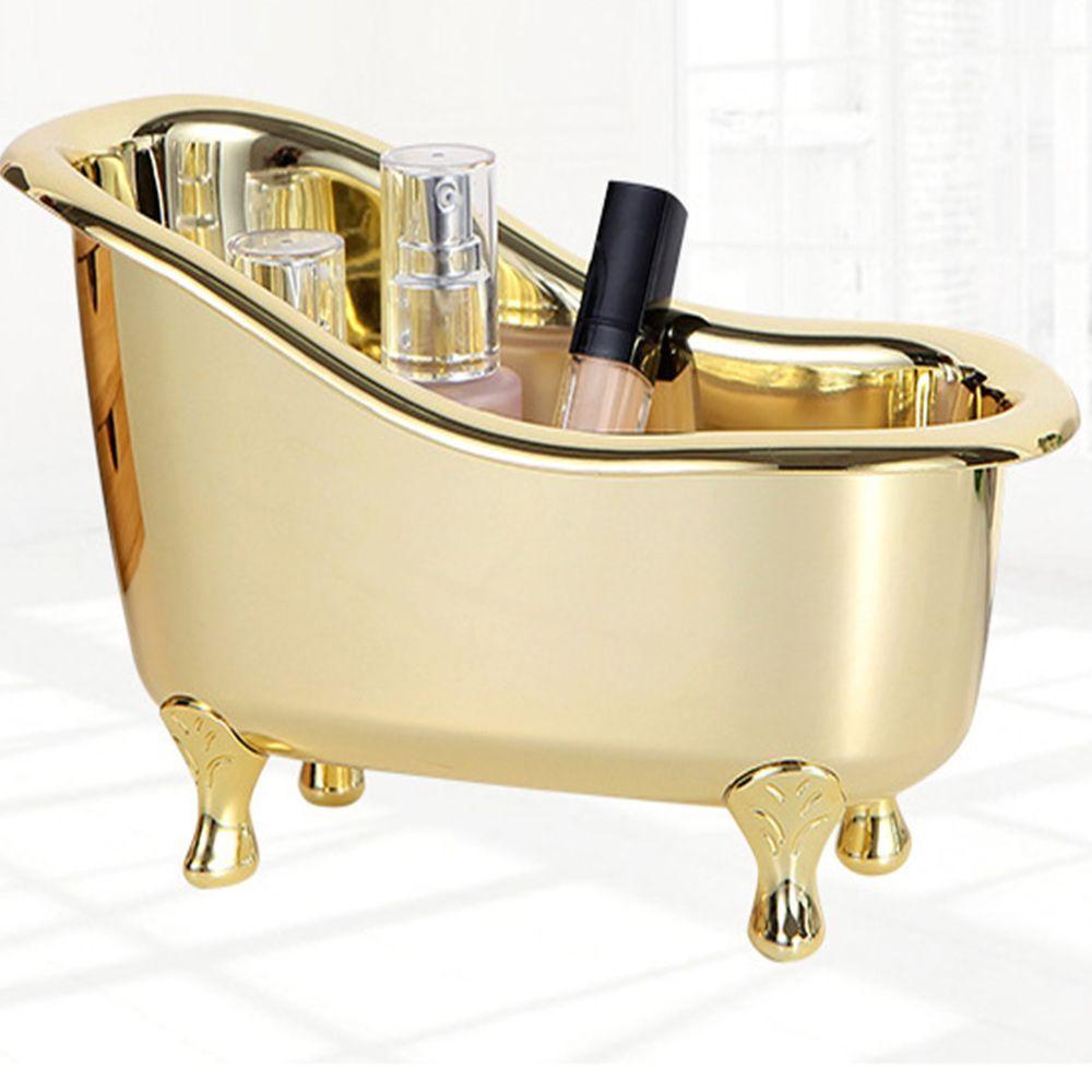 Hộp Đựng Đồ Trang Điểm Chống Rơi Tiện Dụng|Hộp Đựng Trang Sức Hình Bồn Tắm Đỏ Ốp