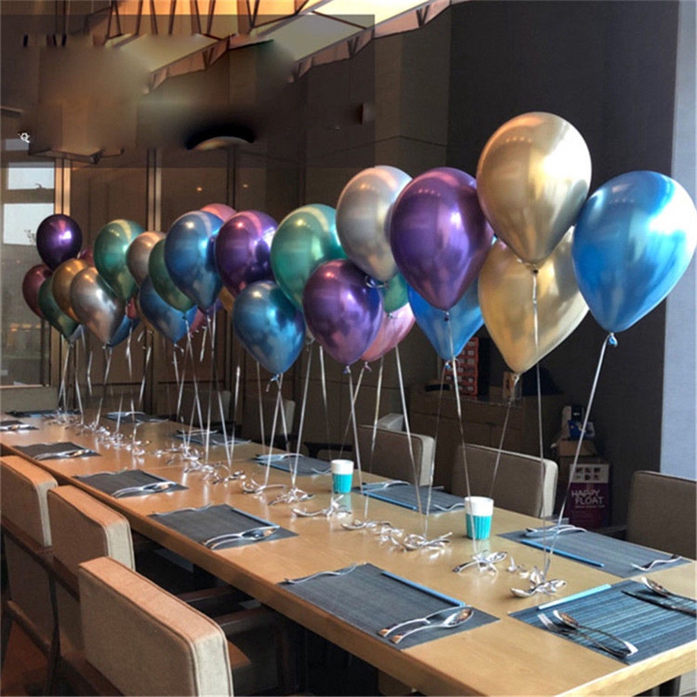 Set 50 bong bóng latex lấp lánh ánh ngọc trai dùng trang trí tiệc cưới/sinh nhật