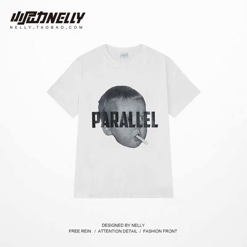 [FREESHIP](CÓ SẴN )Áo thun NELLYHEYBIG unisex chính hãng ,áo thun dáng rộng hình em bé hút thuốc mã THDX6069AP.