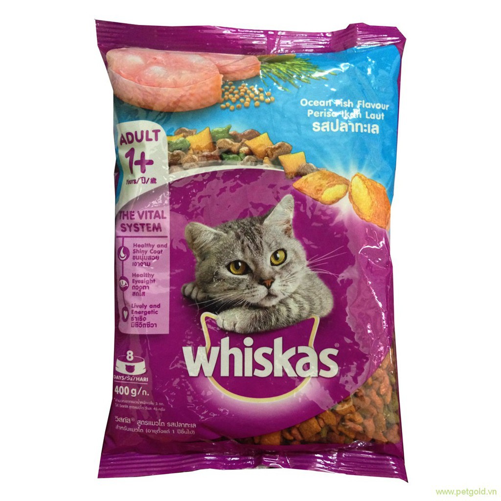 Hạt mèo Whiskas 400g ⚡SIÊU_ƯU_ĐÃI⚡ - thức ăn cho mèo lớn 1 tuổi trở lên - PET &amp; JOI