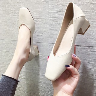 Giày dáng búp bê basic đế cao thanh lịch