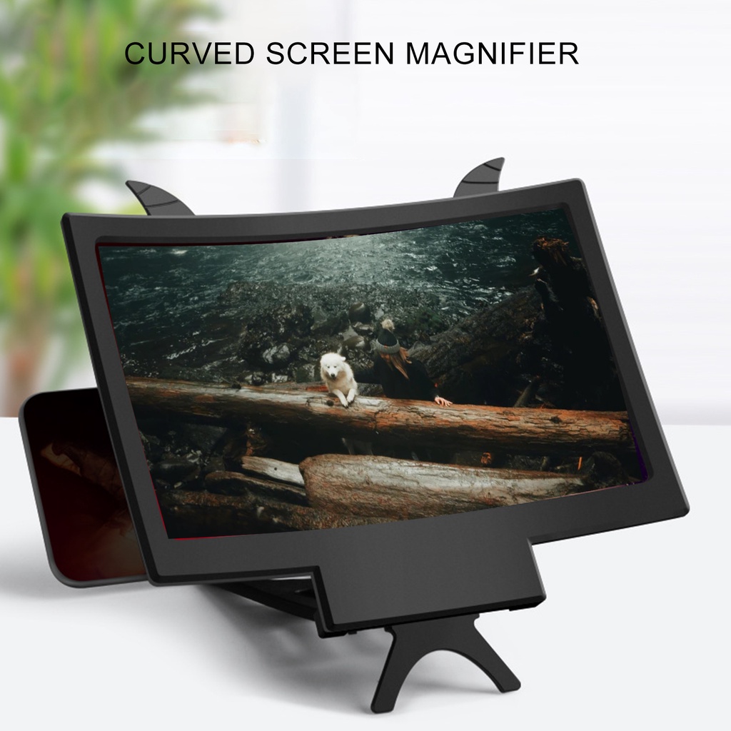 Kính Phóng Đại Màn Hình Cong 10 / 14 inch Với Giá Đỡ Điện Thoại Có Thể Gập Lại Tương Thích Với
