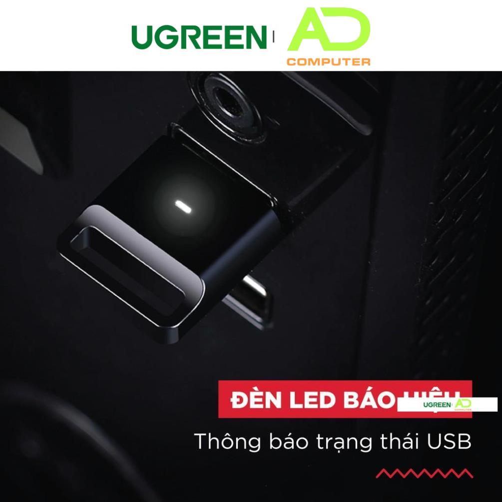 Thiết bị USB thu phát Bluetooth 4.0 UGREEN US192 cho máy tính laptop - Hàng phân phối chính hãng - Bảo hành 18 tháng