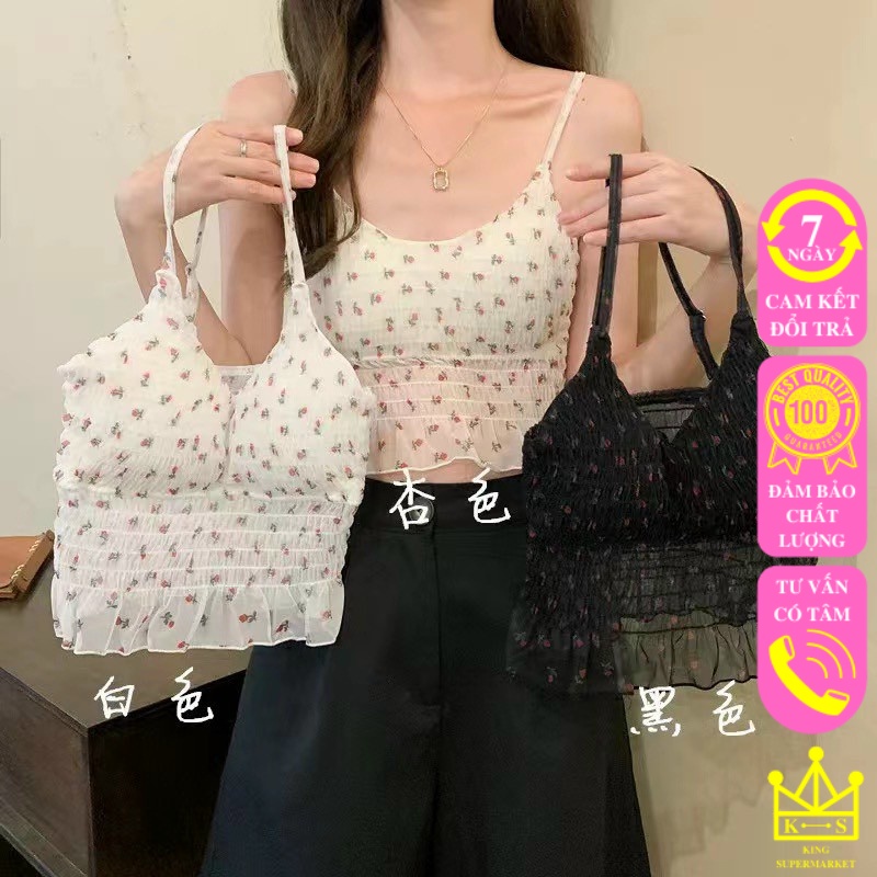 Áo bra hoa nhí 2 dây chất voan mã ABR891