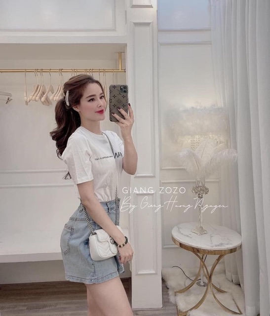 CHÂN VÁY JEANS XẾP LY KÈM QUÂN