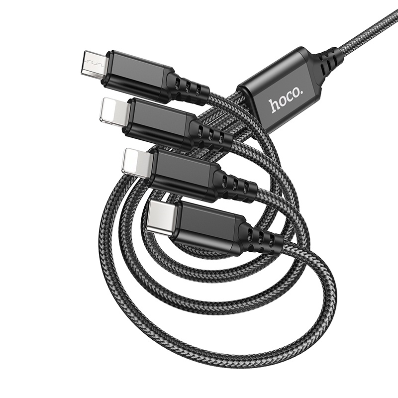 Dây Cáp Sạc Nhanh hoco x76 4 Trong 1 Cho Điện Thoại 13 12 11 android micro usb type c xiaomi samsung s22 s20 huawei