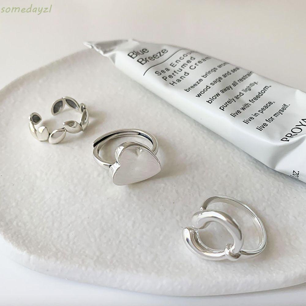 Nhẫn Kim Loại Hở Hình Trái Tim Phong Cách Hàn Quốc Cổ Điển Thời Trang Cho Nữ