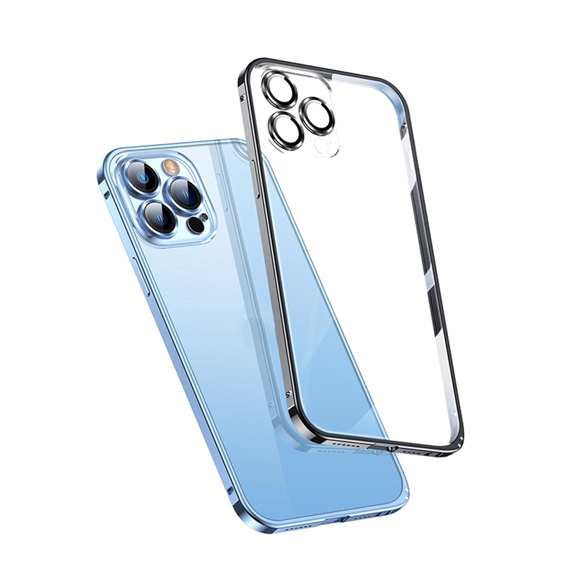 Ốp Điện Thoại Kính Cường Lực Hợp Kim Nhôm Sang Trọng Viền Hợp Kim Nhôm Cho iphone 13 Pro MAX 12 Pro MAX 12 13 Pro