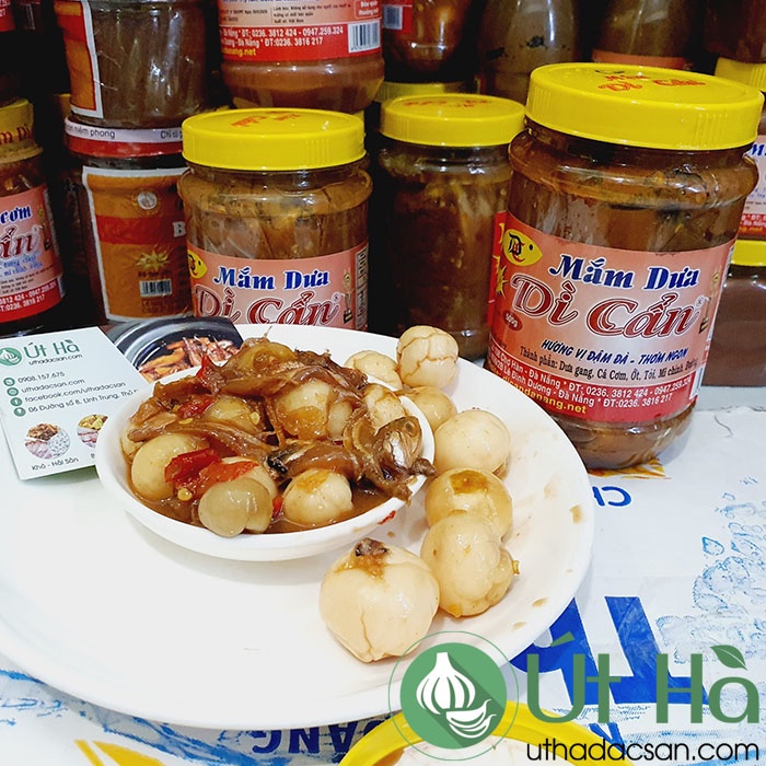 Mắm Cà Nêm Dì Cẩn Hủ 500gr Giòn Ngon Từ Cà Pháo Đậm Đà Từ Mắm Nêm- Út Hà Đặc Sản