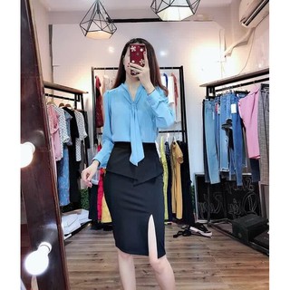 Áo Sơ Mi Cổ Thắt Cách Điệu